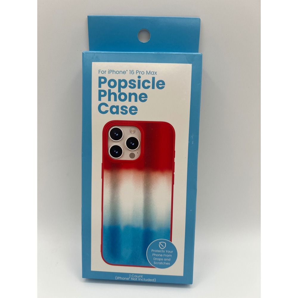 Popsicle Phone Case for iPhone 16 Pro Max Red White Blue TPU Slim Cover New